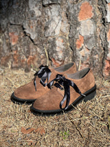 Zapatos de Cordones Serraje Marrón