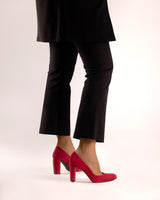 zapatos de salón tacón alto y ancho con plataforma. Cassani Shoes Made in Spain