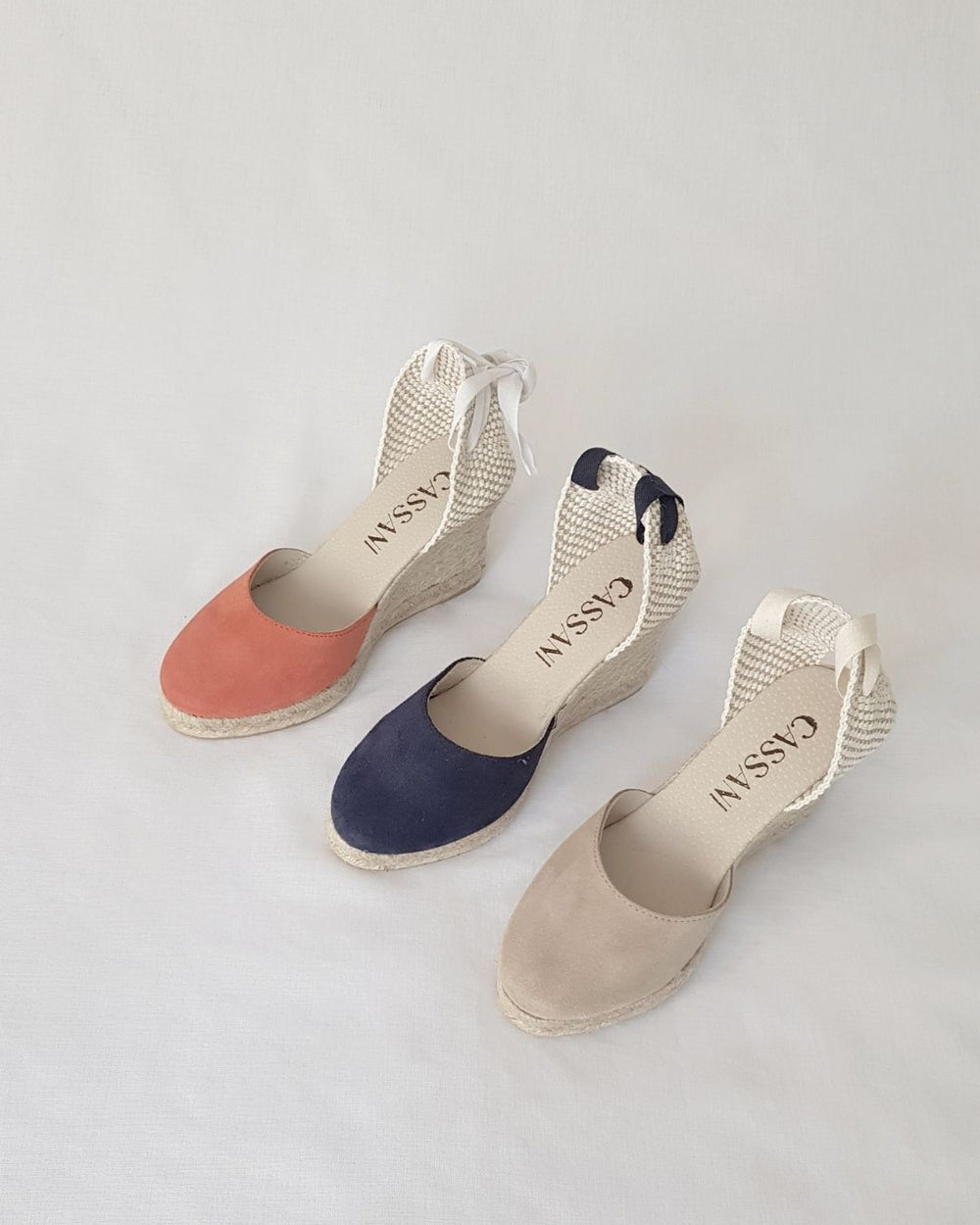 Alpargatas Cuña Altas Piel Naranja –