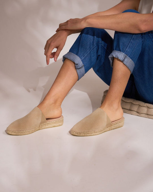 Alpargatas Planas Serraje Beige