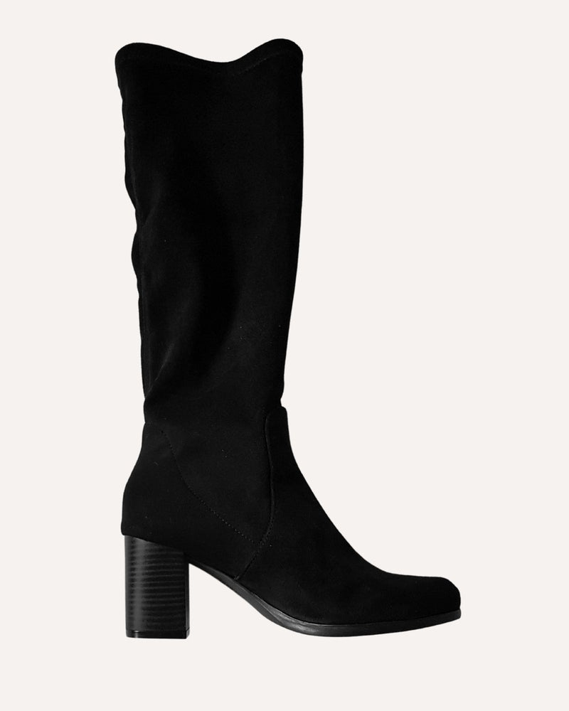Botas altas negras caña elástica. Fabricadas y diseñadas en España de forma sostenible
